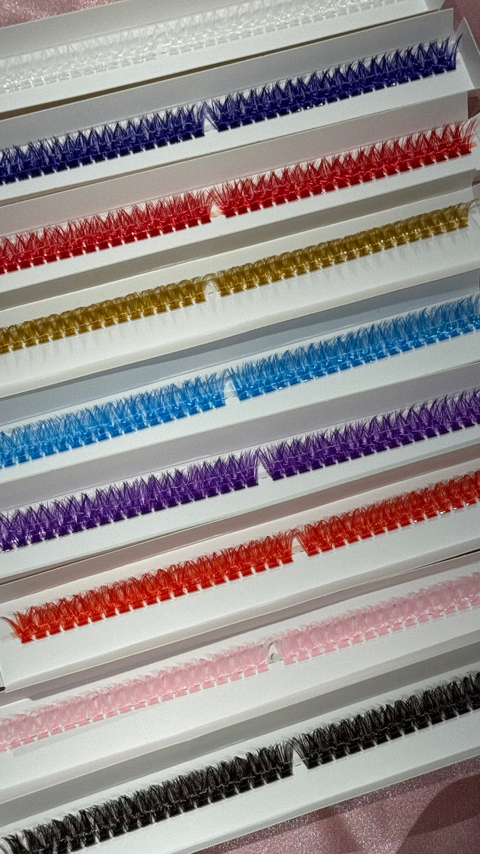 Bande de cils individuelles colorées