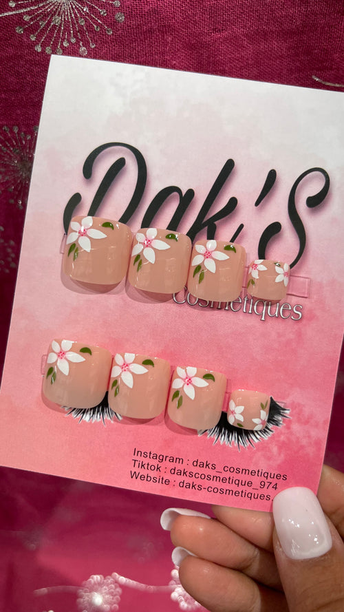 Faux-ongles pied Flower