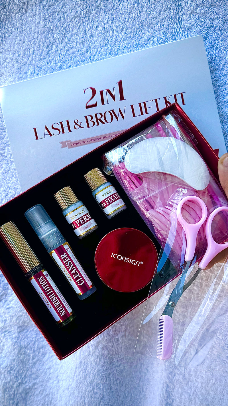 Kit de rehaussement de cils & brow lift 2 en 1 (sans teinture)